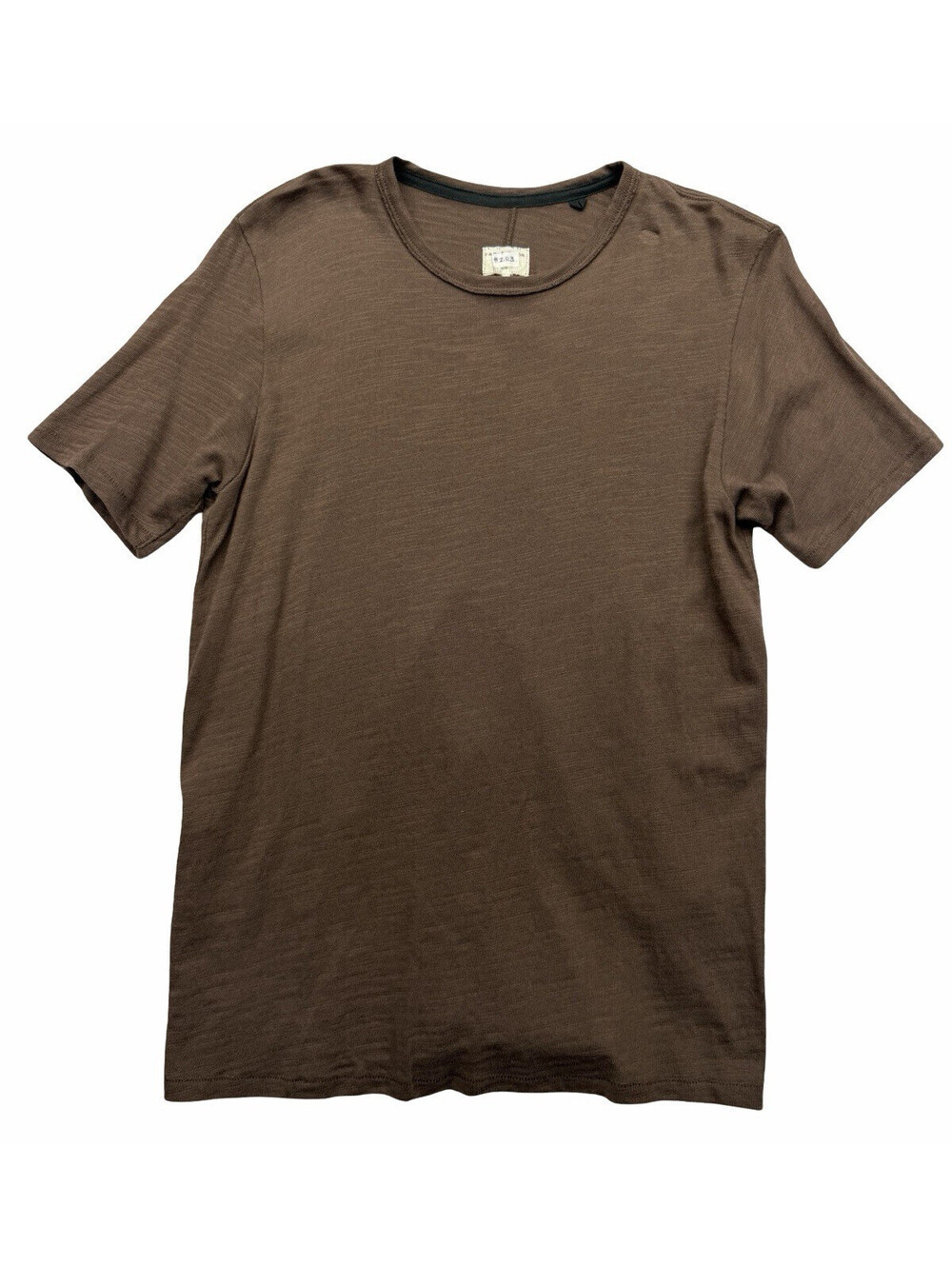 Rag & Bone Classic Slub Tee Cotton Heathered Dark Brown Size S